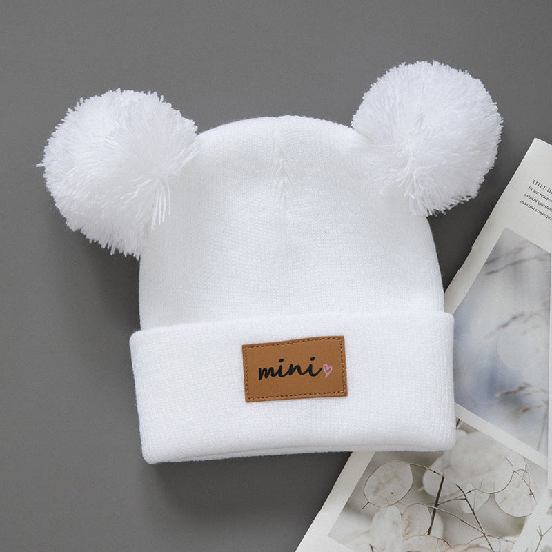 Cappellino in maglia “Mini” con doppio pompon – Invernale, caldo e morbido