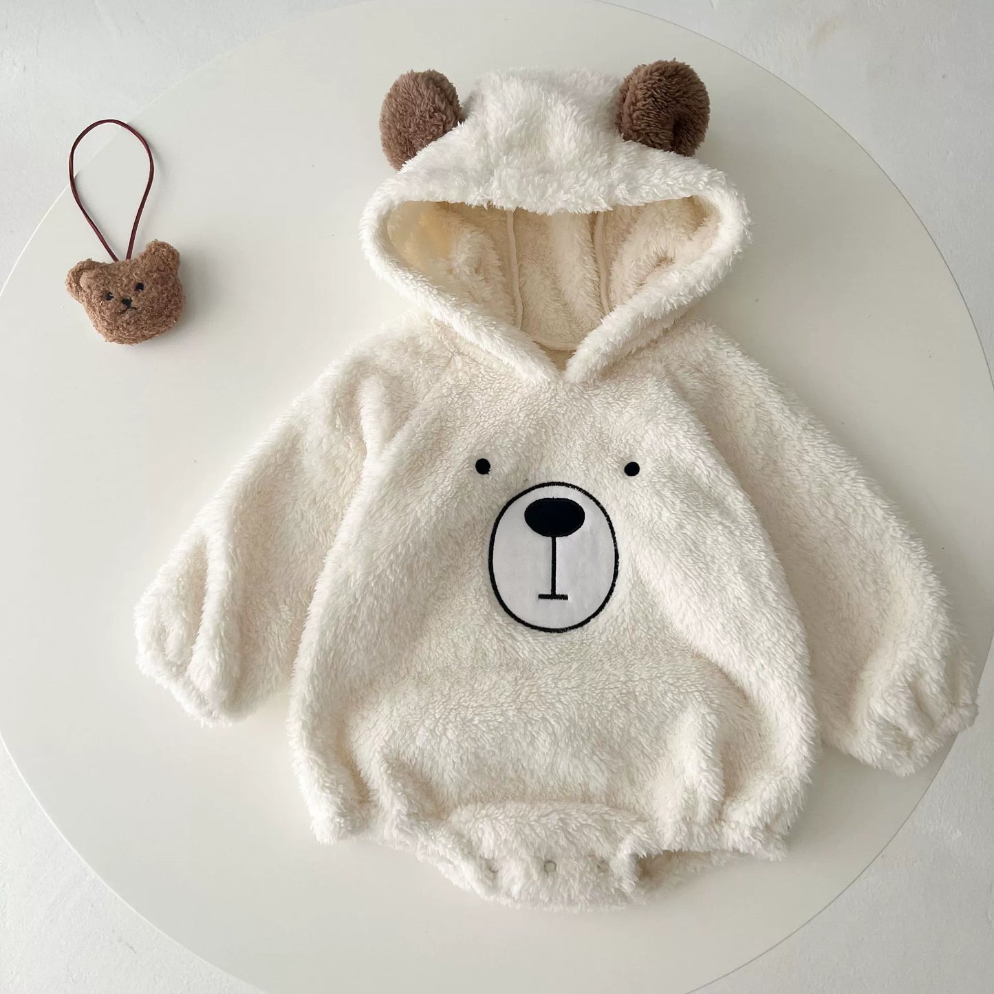 felpa body Invernale Neonato Orsetto con Cappuccio