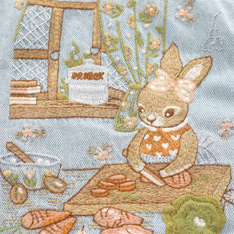 Giacca di jeans con ricamo vintage