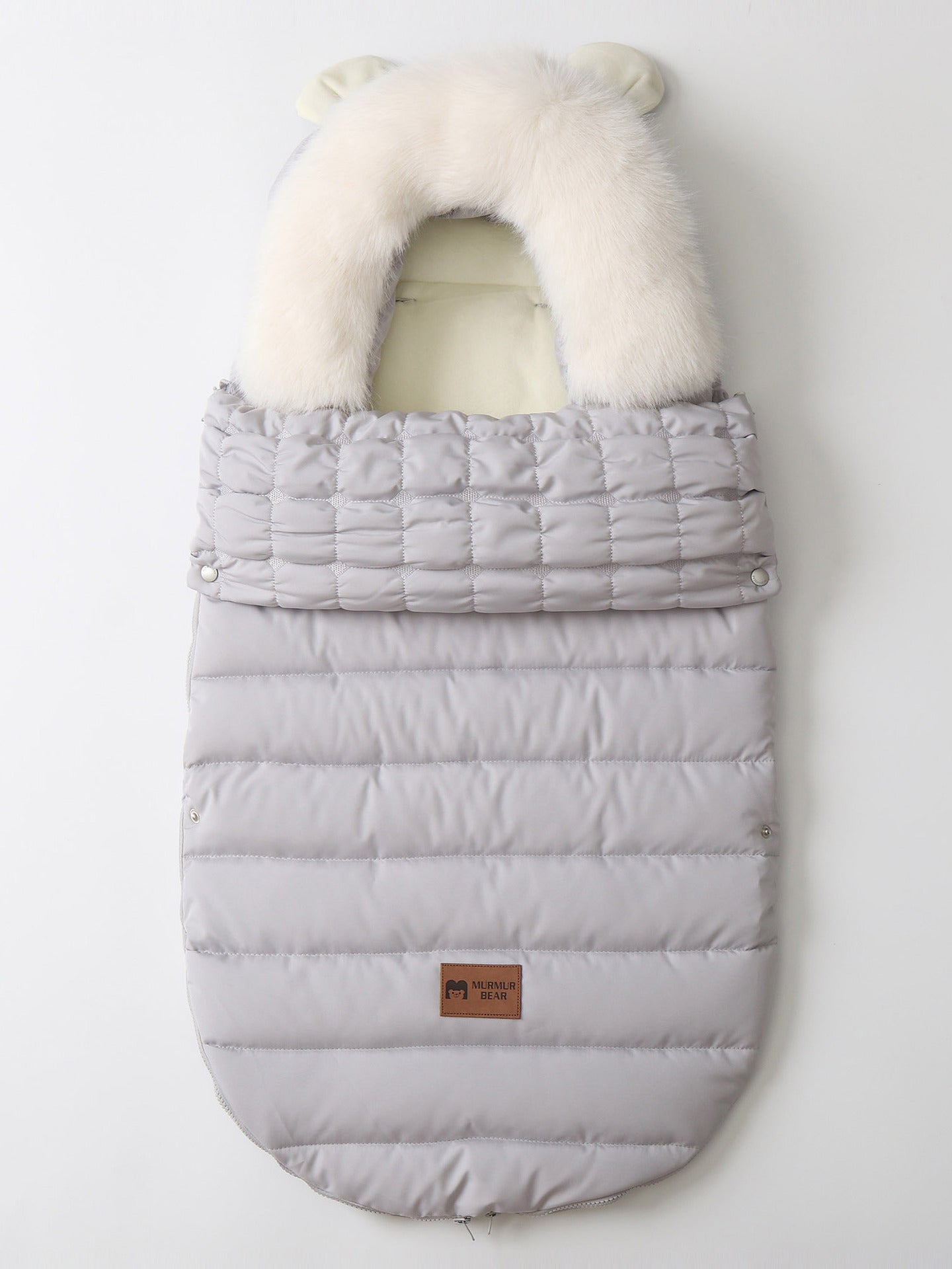 Sacco Nanna Invernale Neonato con Pelliccia Morbida e Cappuccio con Orecchiette – Vari Colori