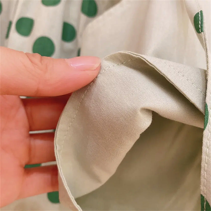 Set Estivo Bambina  Top, Pantaloni e Cappello a Pois