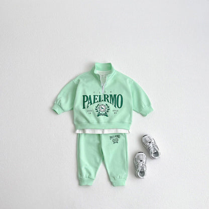 Completo Sportivo Bimbo "PAELRMO Club" – Felpa Zip e Pantaloni Jogger