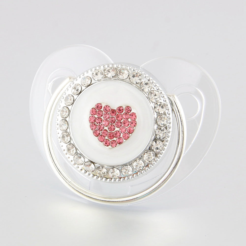 Ciuccio 6-12 mesi Cuore Luxury Rosa in Cristalli