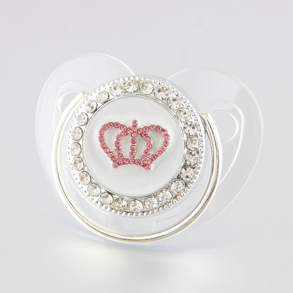 Ciuccio 6-12 mesi Corona Luxury Rosa in Cristalli