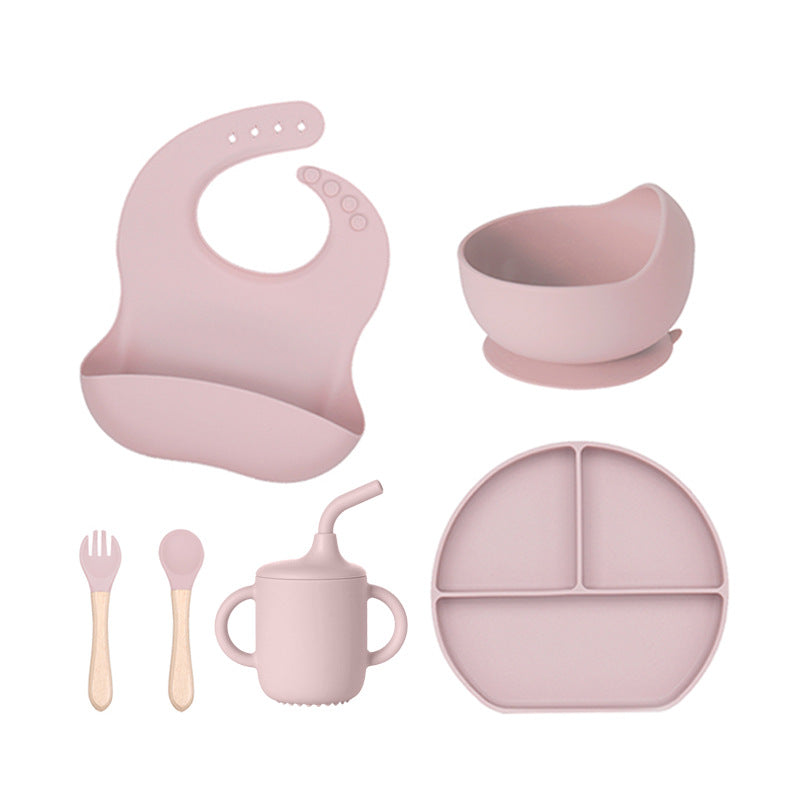 Set pappa in silicone 6 pezzi con piatto diviso – Antiscivolo, BPA Free