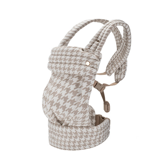Marsupio Ergonomico Porta Bebè  Fantasia Pied de Poule Beige