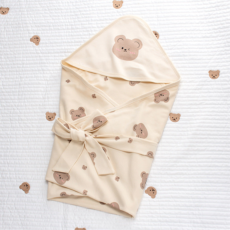 Sacco Nanna Estiva avvolgente neonato con cappuccio – Orsetto beige