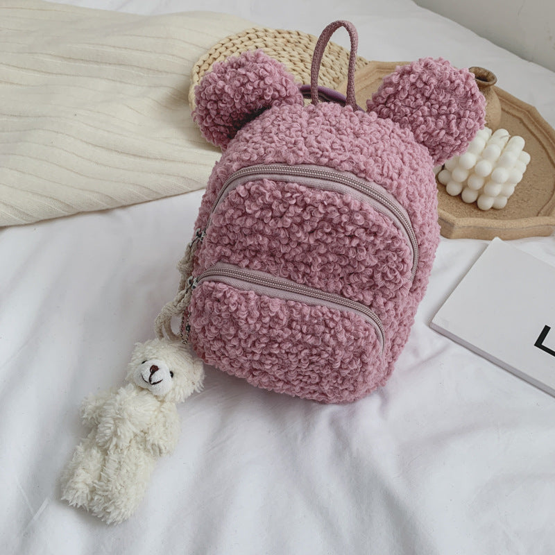 Zainetto Teddy con Orecchie Bunny e Peluche Portachiavi