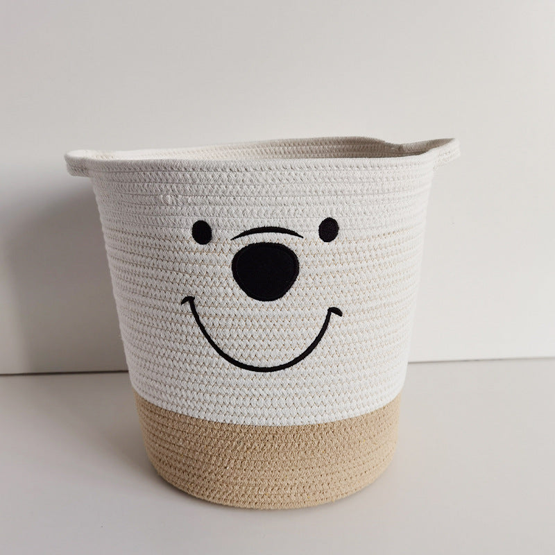 Cesto Portaoggetti Orsetto in Corda Intrecciata – 35×34×30 cm