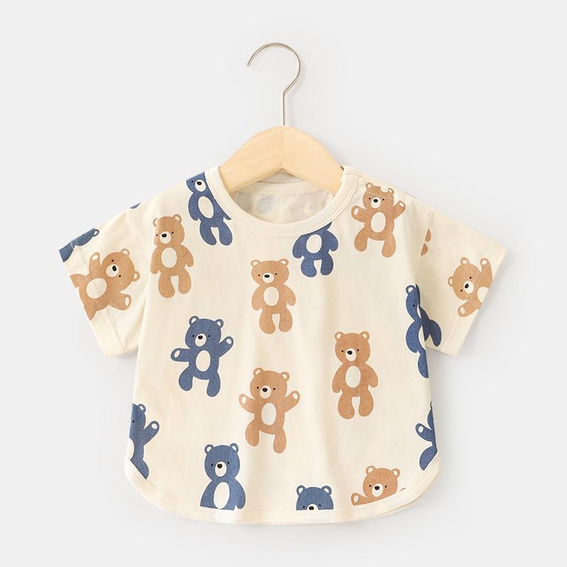 T-shirt Bimbo "Teddy Parade"  Stampa Orsetti Colorati