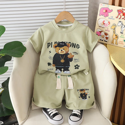 Set Estivo Bambino - Completo con T-Shirt Stampata e Pantaloncini Casual