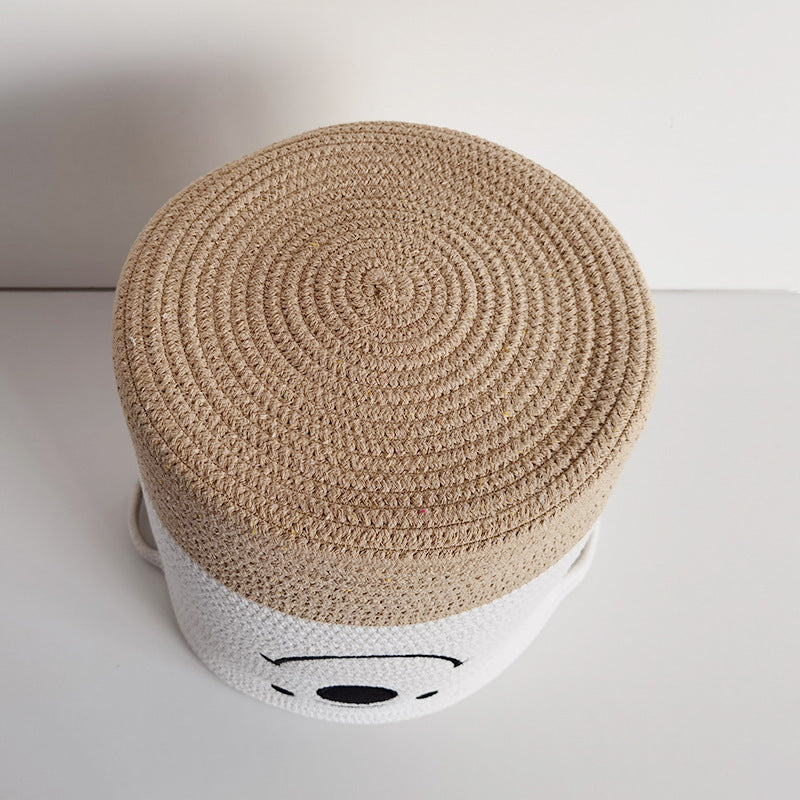 Cesto Portaoggetti Orsetto in Corda Intrecciata – 35×34×30 cm