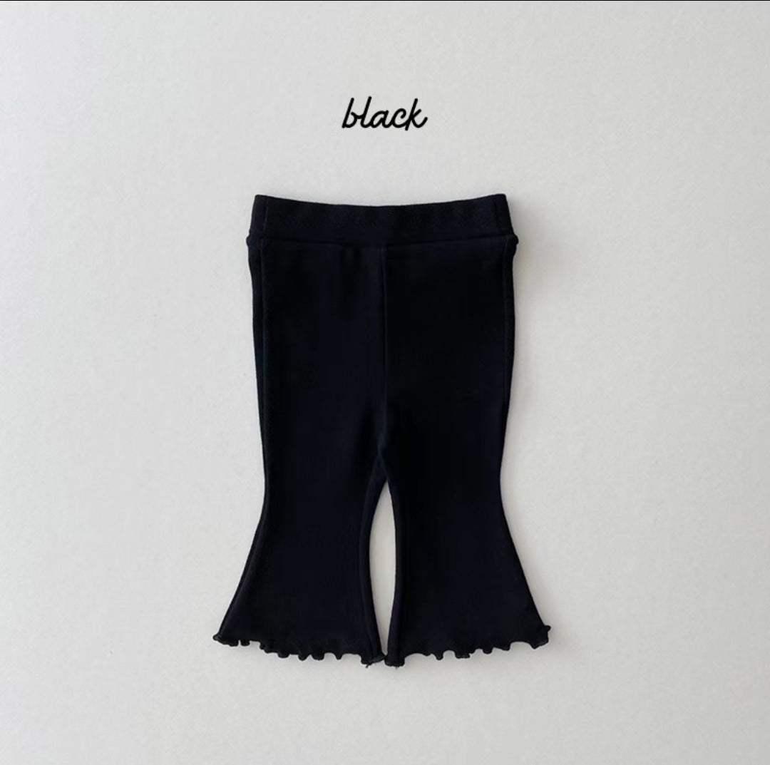 Leggings Bambina a Zampa con Orlo Arricciato