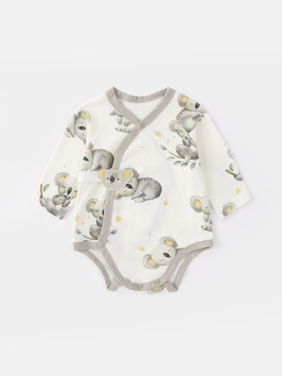 Body Neonato Incrociato a Maniche Lunghe con Stampa Koala