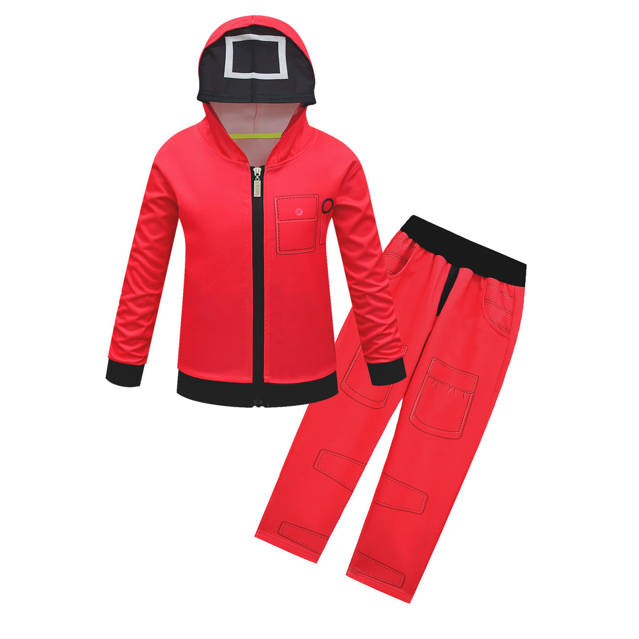 Tuta Guardiano Rossa - Costume Completo con Cappuccio Squid