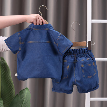 Completo Estivo Bimbo in Jeans – Camicia e Shorts