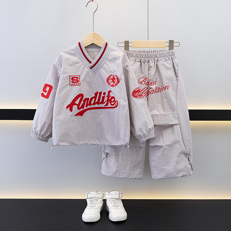 Completo sportivo bambino "Andlife" con stampa varsity