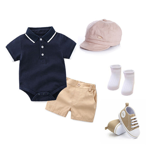 Completo Bimbo   5 Pezzi Blu Navy & Beige