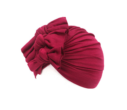 Turbante Neonato con Fiocco Cappellino Morbido in Cotone