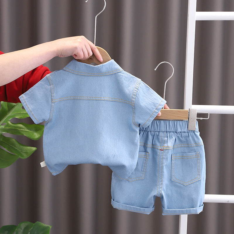 Completo Estivo Bimbo in Jeans – Camicia e Shorts