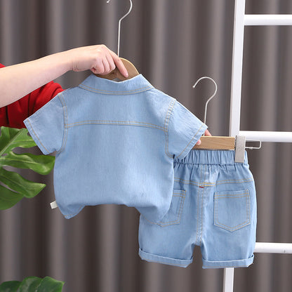 Completo Estivo Bimbo in Jeans – Camicia e Shorts