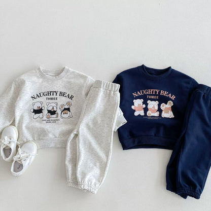 Completo Bimbo "Naughty Bear" – Felpa e Pantaloni in Cotone
