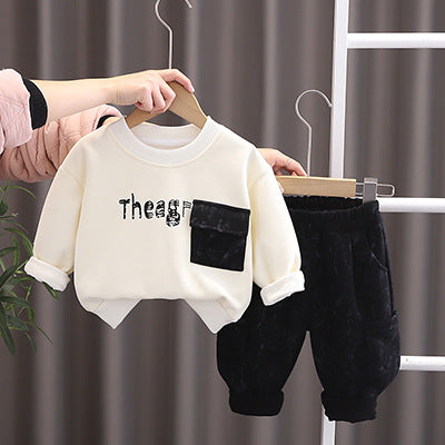 Completo Sportivo per Bambino  Felpa con Tasca e Pantaloni Cargo