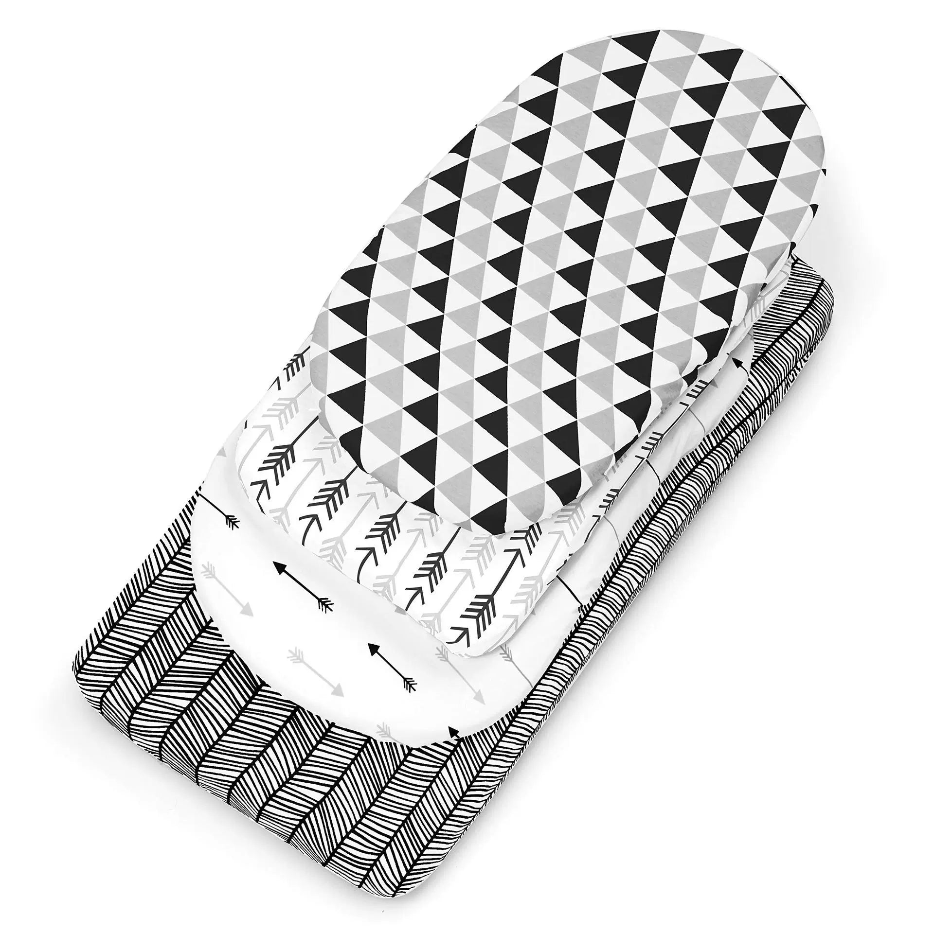 Set 4 Lenzuola Universali per BabyCulla Neonato Grigio-nero – 100% Cotone Morbido