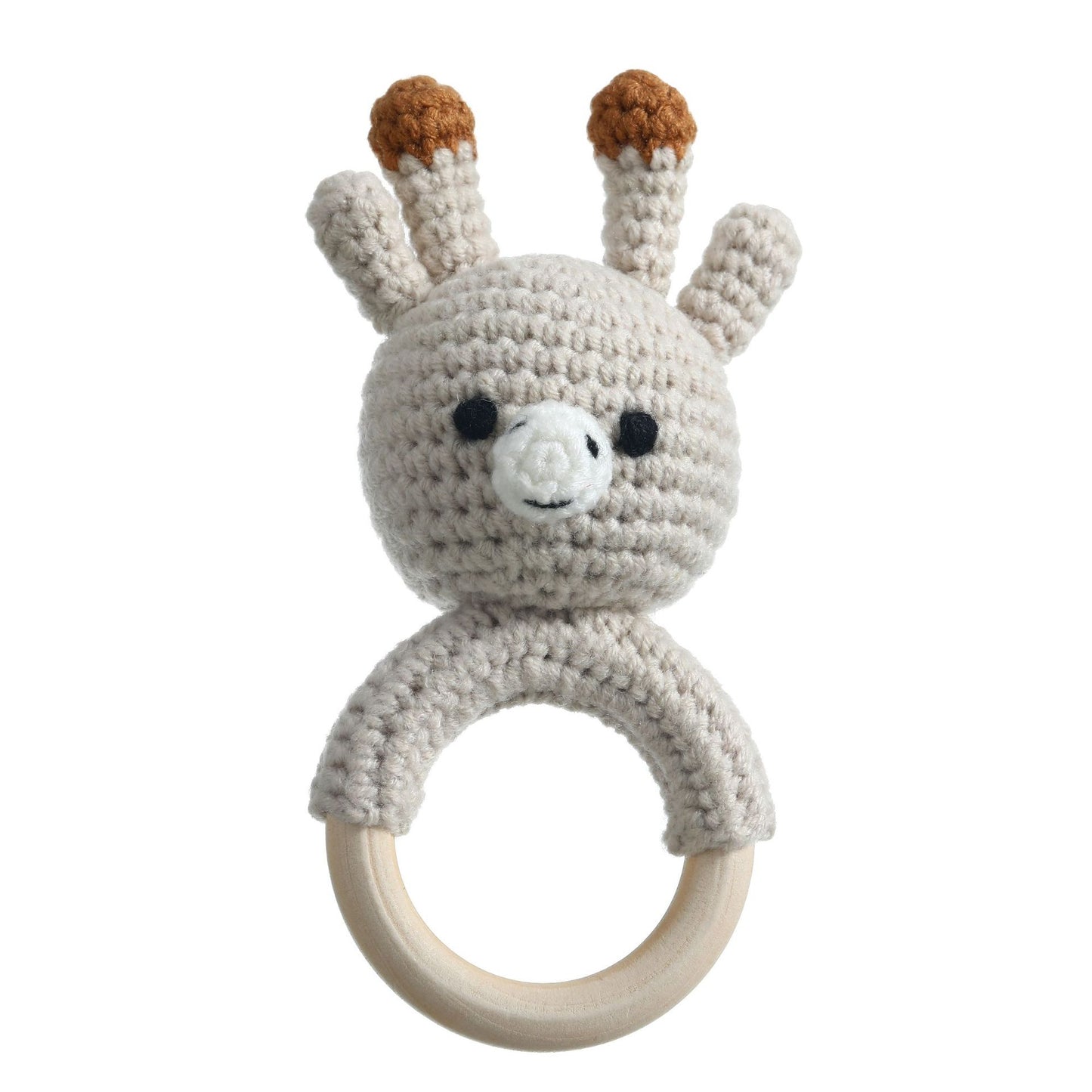 Sonaglio uncinetto in legno naturale – Animali baby