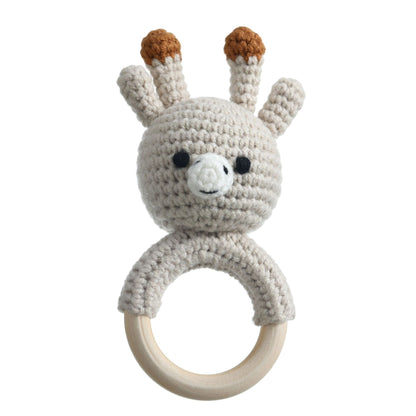 Sonaglio uncinetto in legno naturale – Animali baby