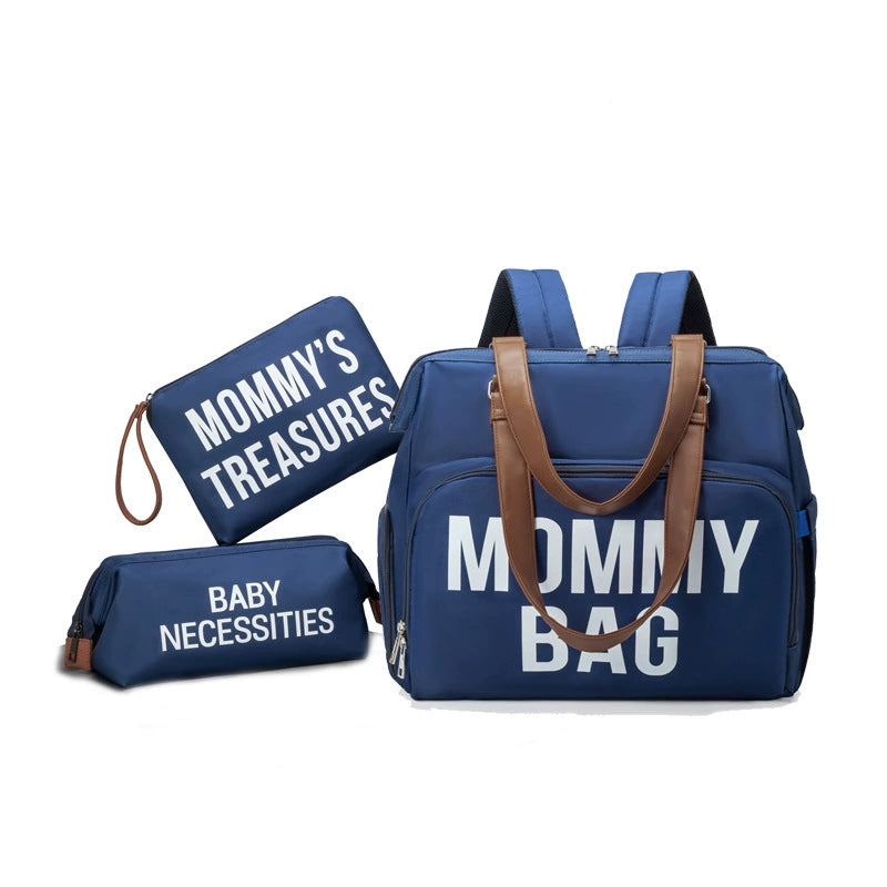 Borsa Fasciatoio Mommy Bag 3 Pezzi – Zaino Multifunzionale con Pochette e Beauty Case