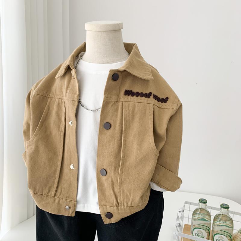 Giacca beige bambino con ricamo orsetto – stile casual