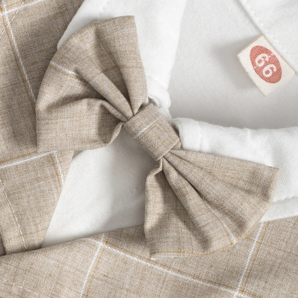 Completo Elegante Neonato  Body con Gilet e Papillon