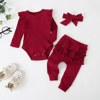 Set Completo per Bambina con Volant cotone