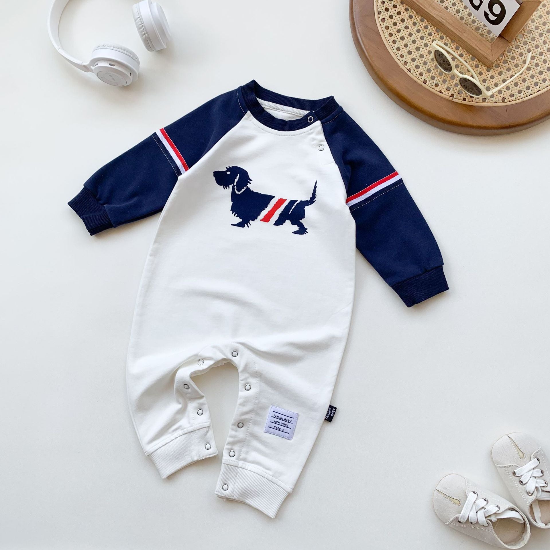 Tutina Neonato in Cotone   con Stampa Cagnolino