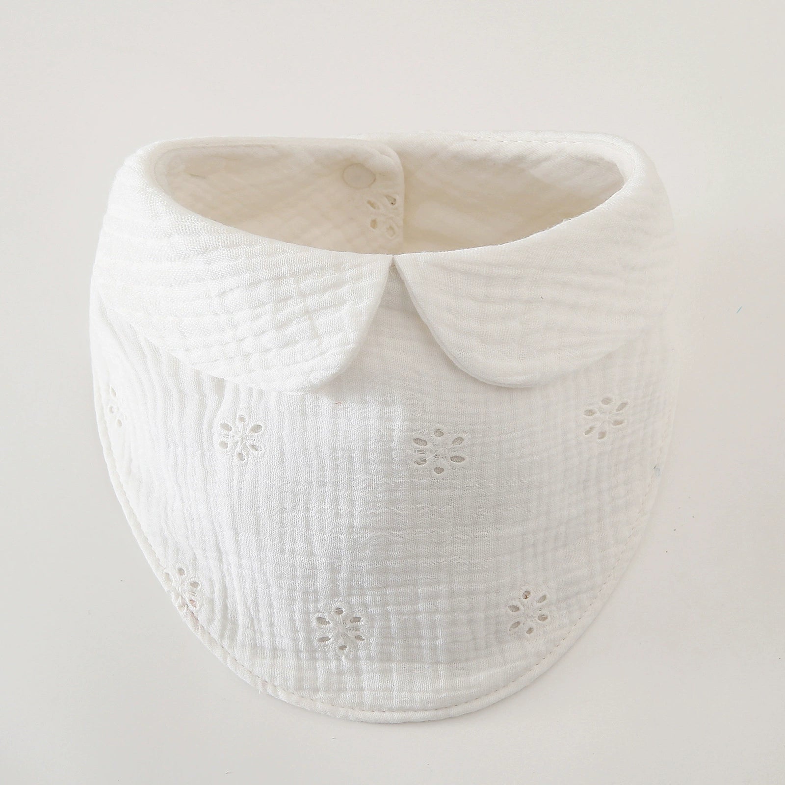 Bavetta Neonato in Mussola con Colletto – Morbida, Assorbente e Super Chic