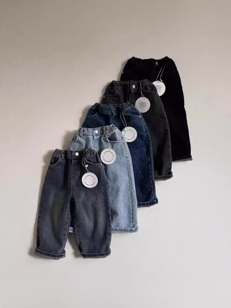Pantaloni Jeans Bambino con Elastico in Vita – Vari Colori