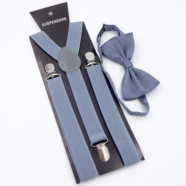 Set elegante bimbo con papillon e bretelle  regolabili
