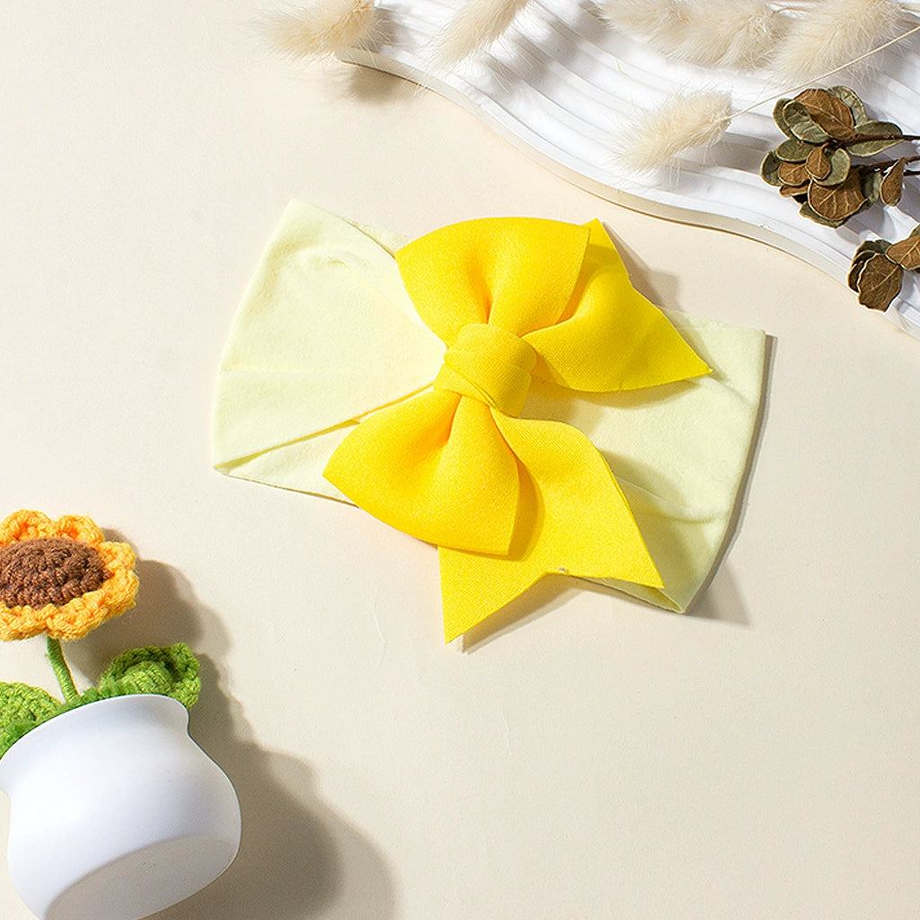 Fascia Neonata con Fiocco Grande in Tessuto Morbido 🎀 – Colori Pastello