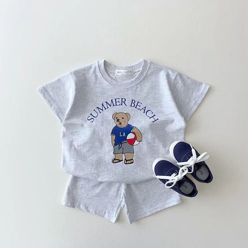 Completo Estivo Bambino “Summer Beach Bear”  T-Shirt + Shorts