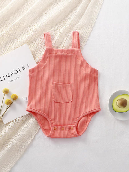 Body estivo neonato a costine con bretelle
