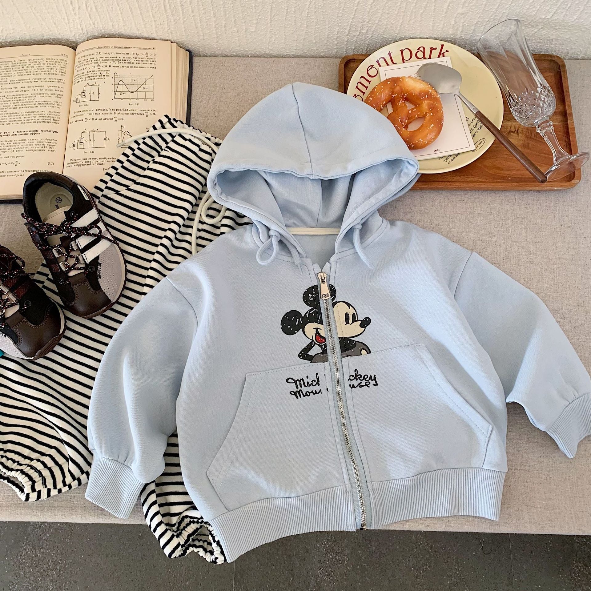 Felpa Bimbo con Cappuccio e Zip – Stampa Mickey Mouse