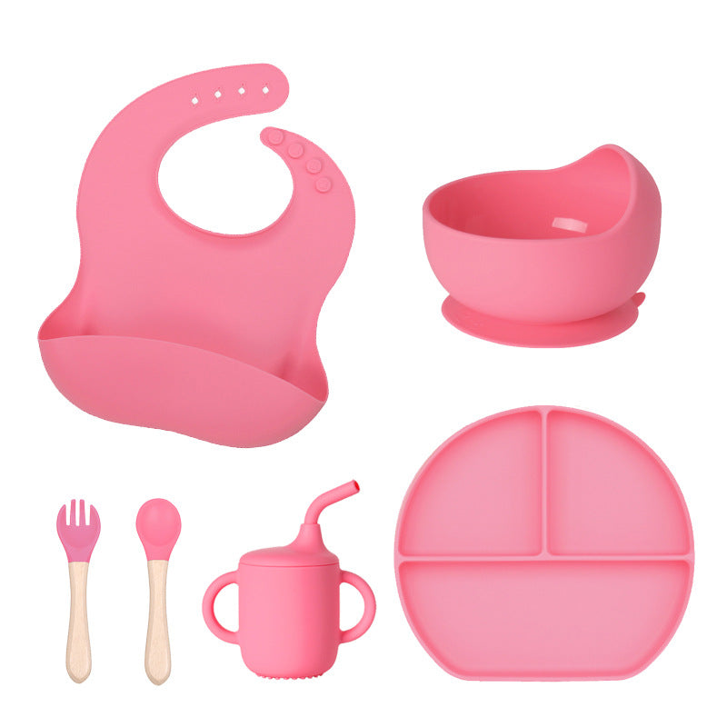 Set pappa in silicone 6 pezzi con piatto diviso – Antiscivolo, BPA Free