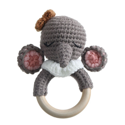 Sonaglio uncinetto in legno naturale – Animali baby