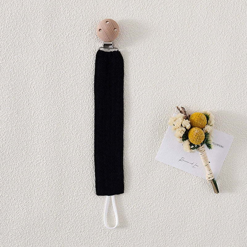 Catenella Portaciuccio in Tessuto con Clip in Legno – Stile Naturale