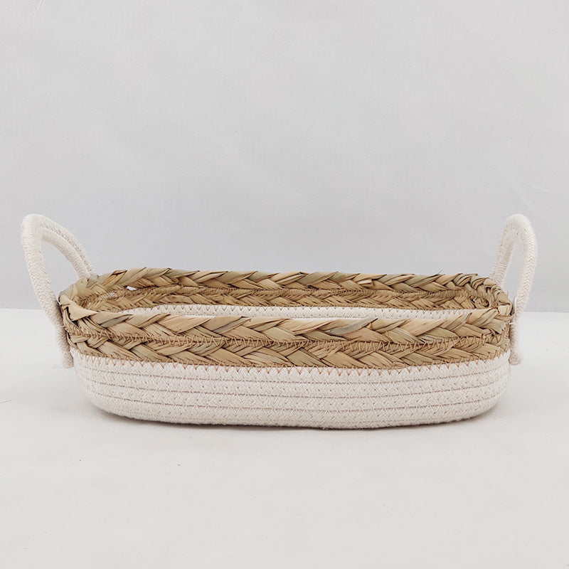 Cestino Rettangolare Intrecciato con Manici – Portaoggetti Multiuso