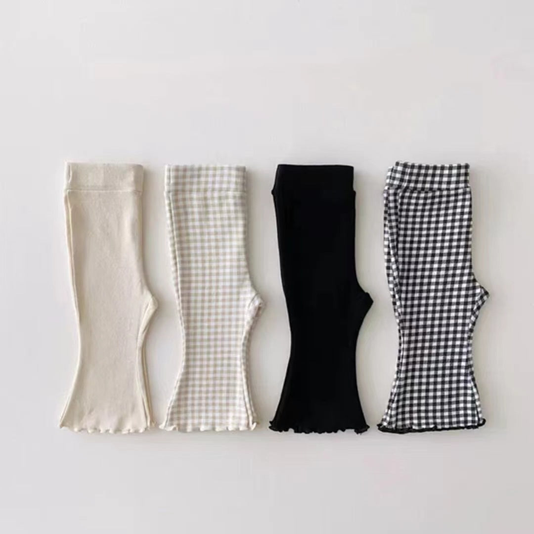 Leggings Bambina a Zampa con Orlo Arricciato