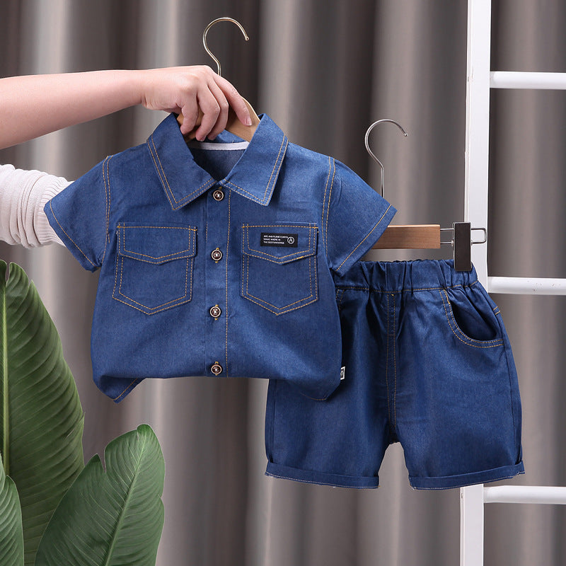 Completo Estivo Bimbo in Jeans – Camicia e Shorts
