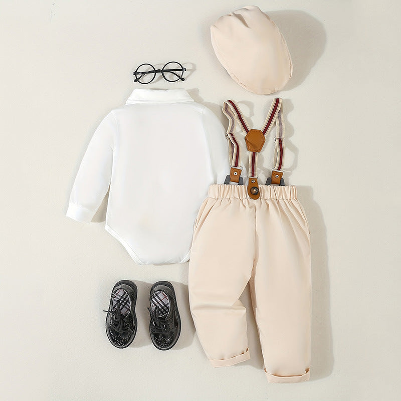 Completo Estivo Elegante Neonato 4 Pezzi