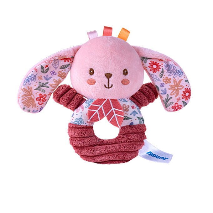 Sonaglino Peluche Neonato – Elefantino o Coniglietto con Anello Morbido